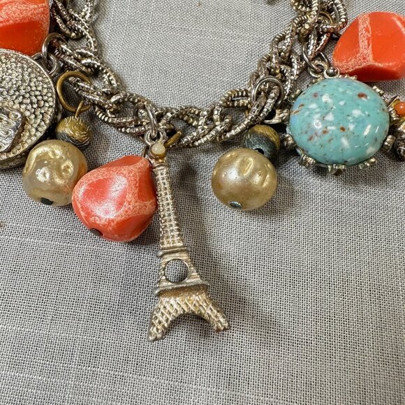 Vintage RARE 60s Boho Paris Charm Bracelet - Picture 11 of 13